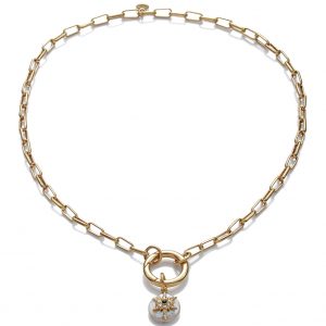 Collar acero dorado