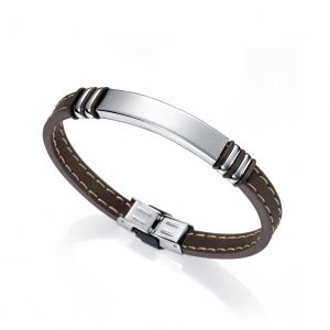 Pulsera acero marrón