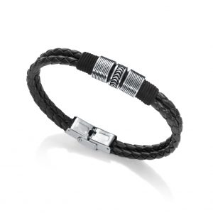 Pulsera cuero negro