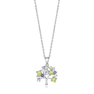 Collar plata piedras multicolor