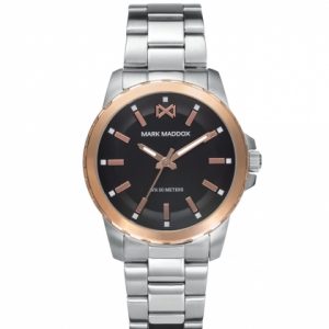 Reloj bicolor tres agujas pulsera acero