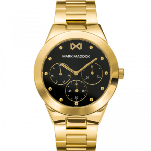Reloj multifunción acero dorado pulsera